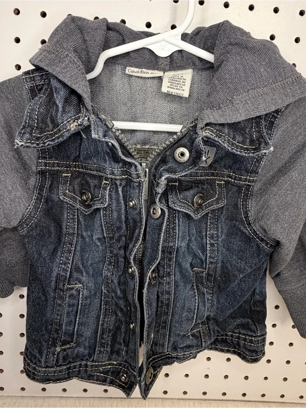 Calvin Klein Jeans Baby Hooded Denim Jacket 6–9 Months